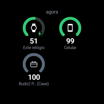The Wear OS tile with four battery gauges